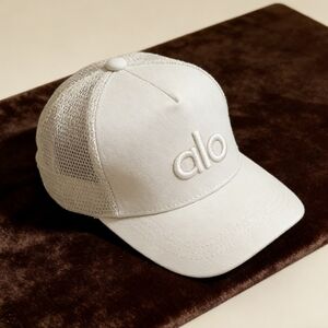 ALO Yoga White Mesh Trucker Cap